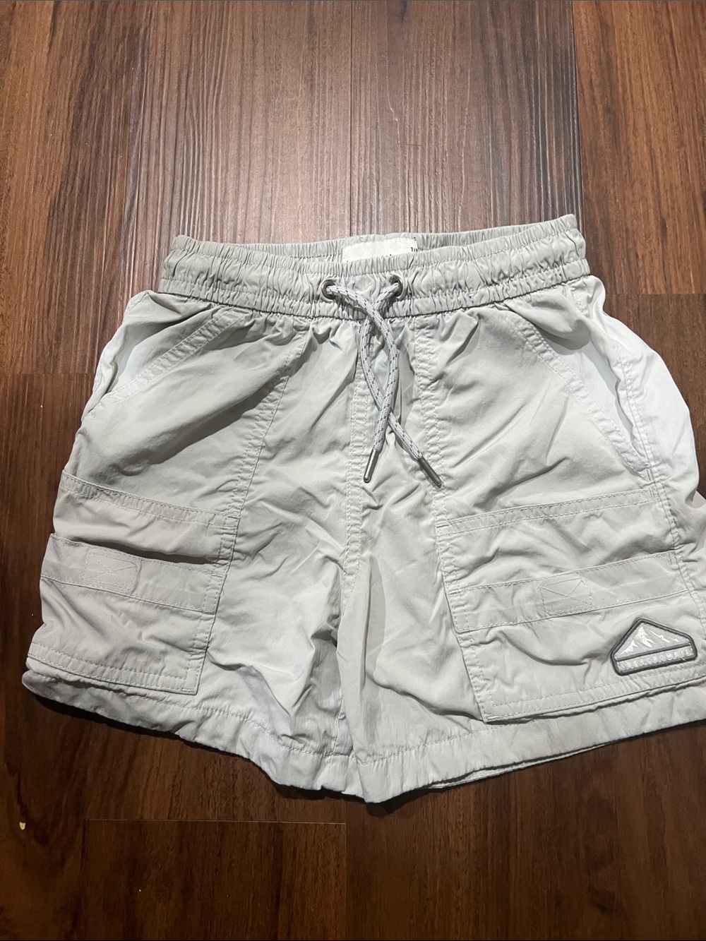 abercrombie kids Light Gray Cargo Drawstring Shorts